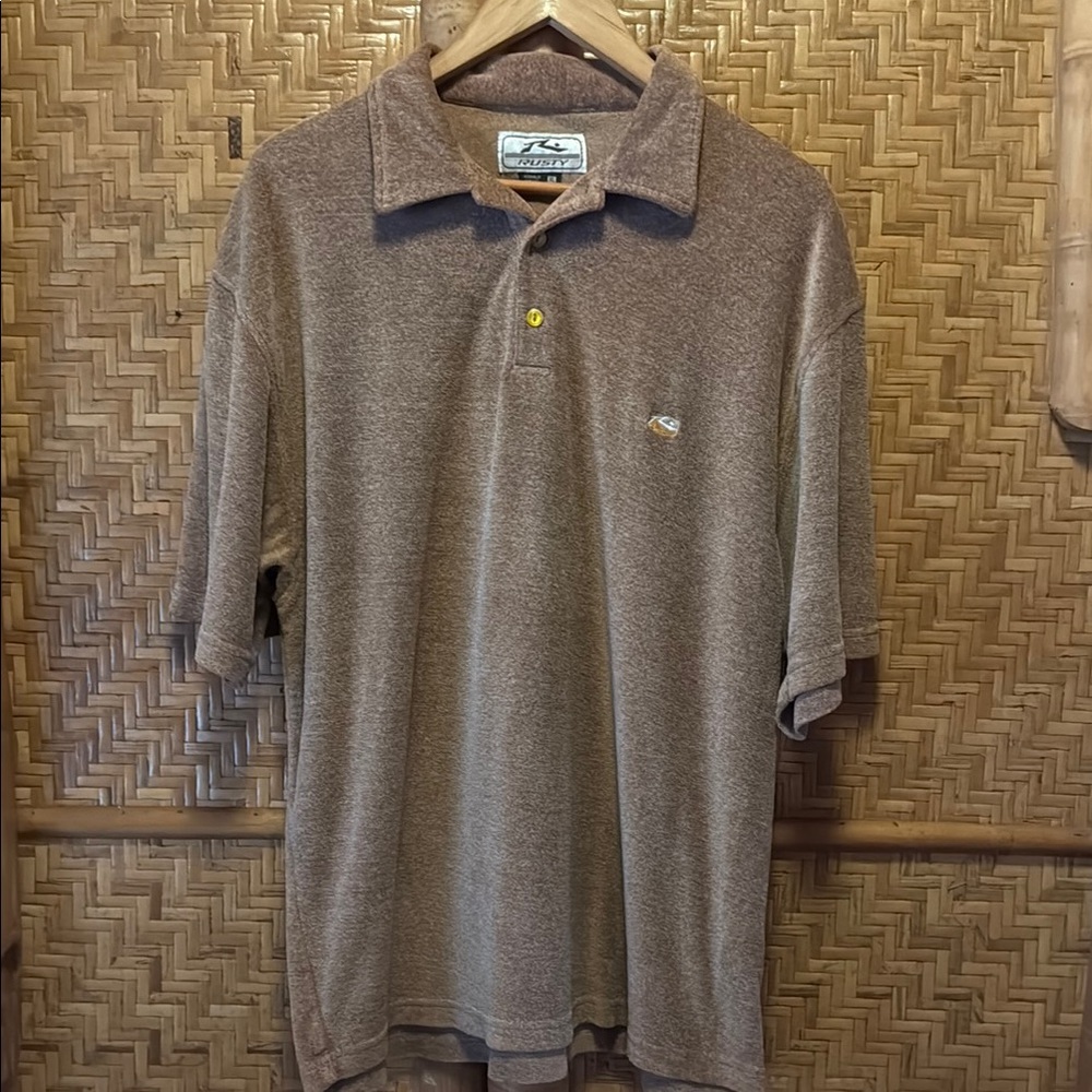 Rusty vintage surf Brown Polo Shirt xl
